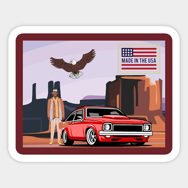 Made in the usa Sticker by Benjamin Customs